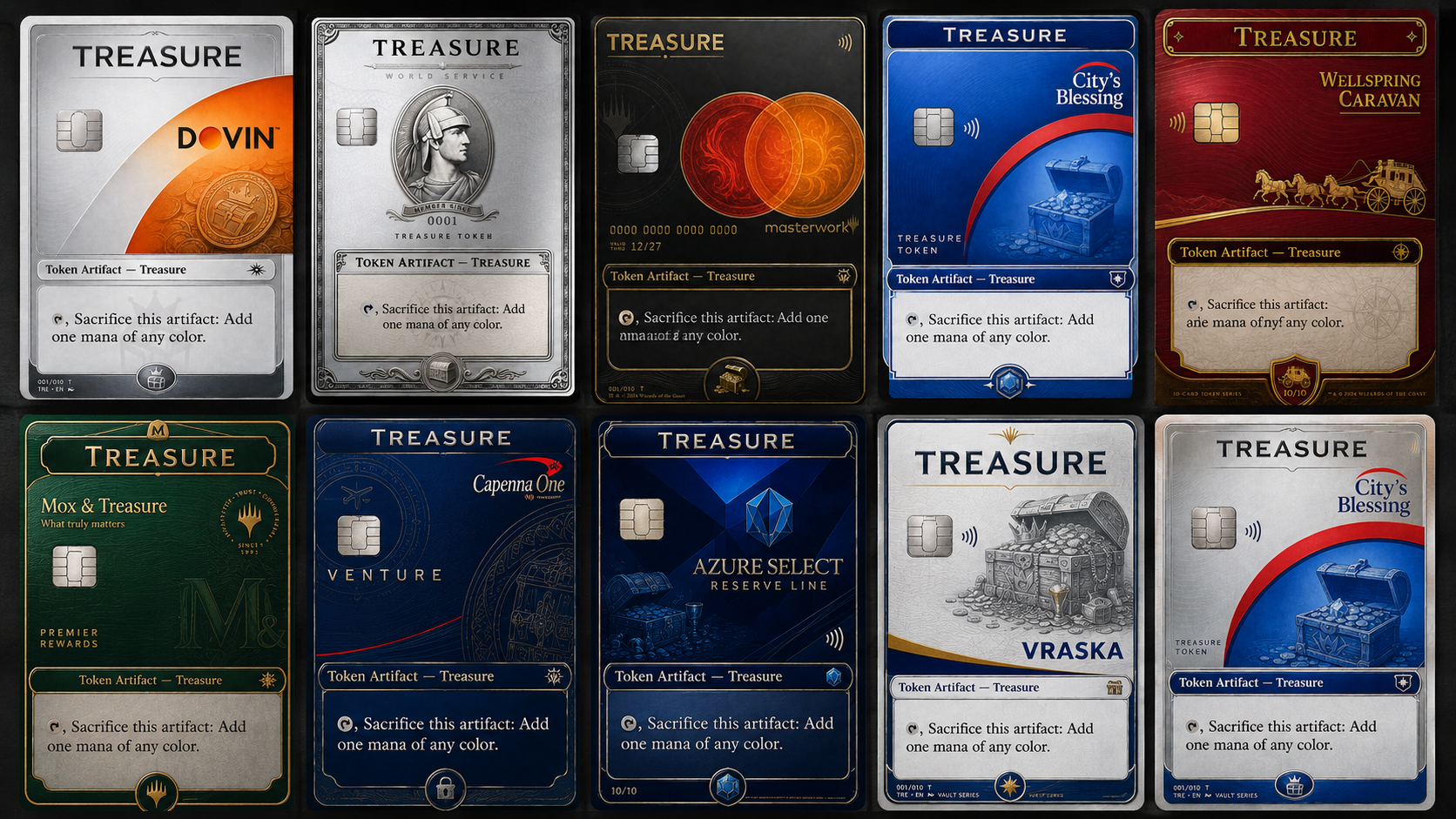 Magic The Gathering - Credit Card Treasure Tokens