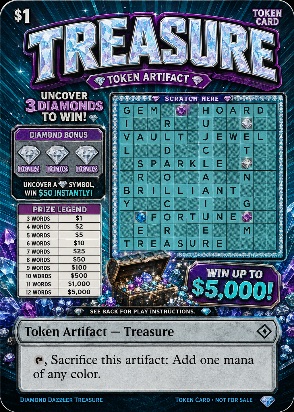 Magic The Gathering - Scratch Off Treasure Tokens