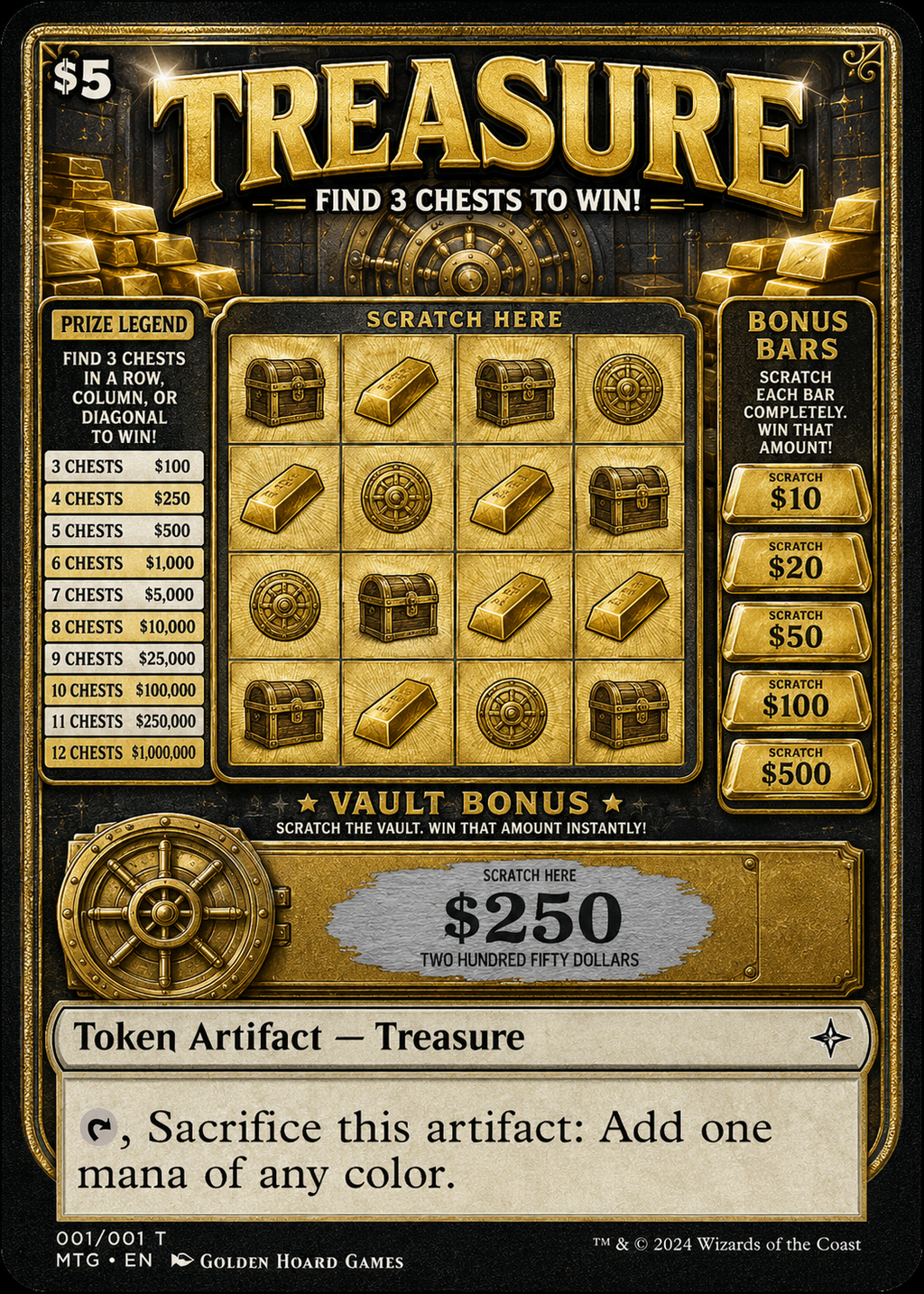 Magic The Gathering - Scratch Off Treasure Tokens