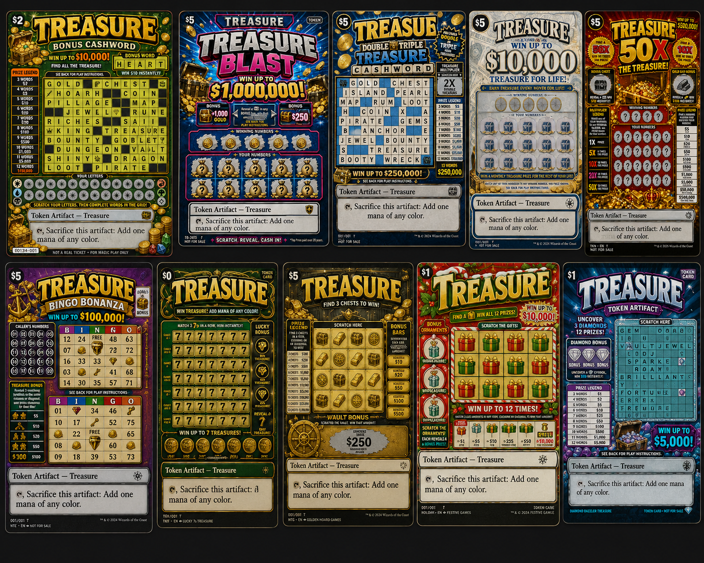 Magic The Gathering - Scratch Off Treasure Tokens