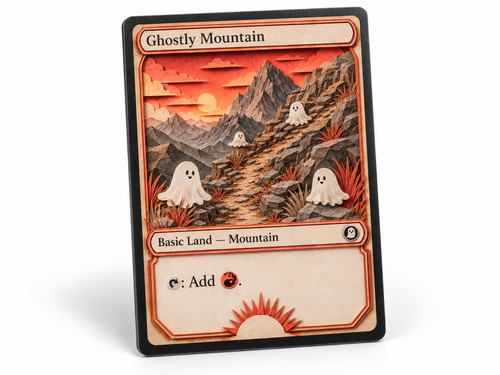Ghostly Mountain physical card mockup