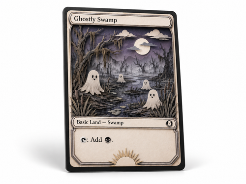 Ghostly Swamp physical card mockup